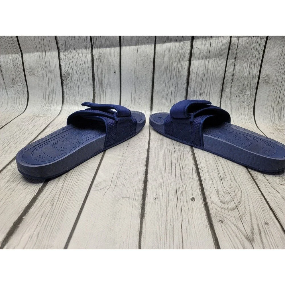 Adidas Pharrell x Boost Slides Chancletas Sandals Men's 10 Night Sky Blue FY6142